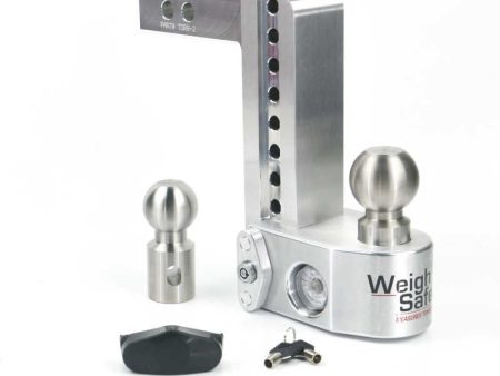 Weigh Safe 8in Drop Hitch w Built-in Scale & 2in Shank (10K 12.5K GTWR) - Aluminum Online