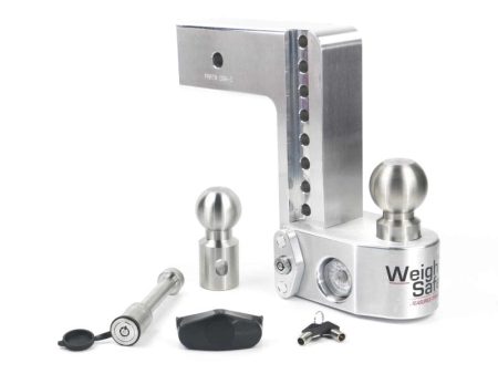 Weigh Safe 8in Drop Hitch w Built-in Scale & 3in Shank (10K 21K GTWR) w WS05 - Aluminum Supply