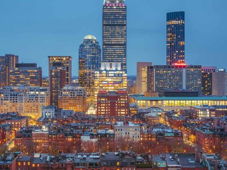 BOSTON BACK BAY DURING BLUE HOUR - ALU PRINT Supply