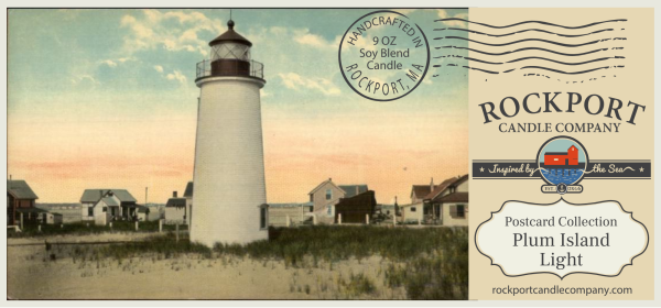 Vintage Postcard Candle - Plum Island Light Cheap