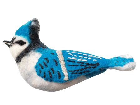 Blue Jay Felted Bird Ornament Hot on Sale