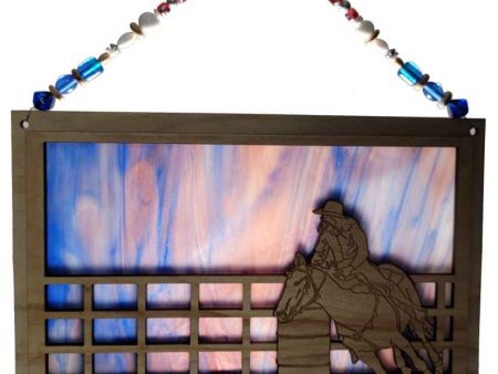 Barrel Racer Stained Glass Suncatcher Window Décor Cheap