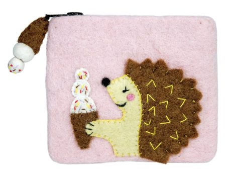 Hungry Hedgehog Felted Coin Purse Cheap