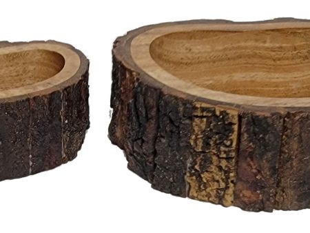 Live Edge Mango D Shaped Wooden Bowl Set Cheap