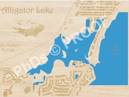 Alligator Lake, FL - Laser Cut Wood Map Online Sale