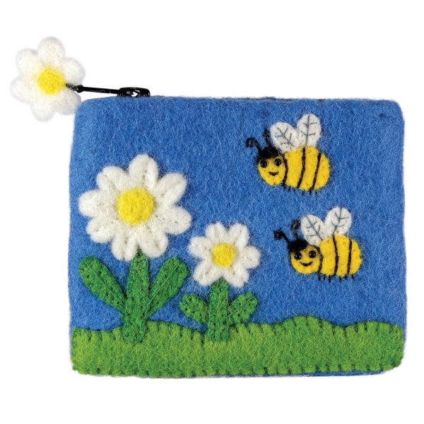 Bumblebees Felted Coin Purse Supply