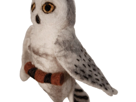 Snowy Owl Bird Felted Ornament on Sale