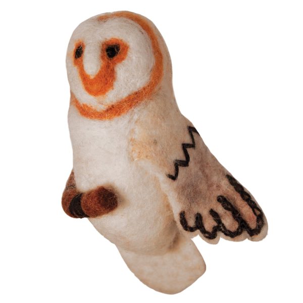 Barn Owl Felted Bird Ornament Cheap