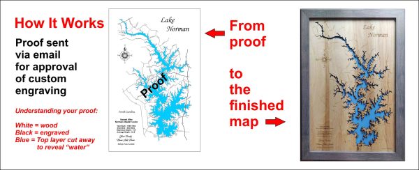 Joe Pool Lake, Texas - Laser Cut Wood Map Sale